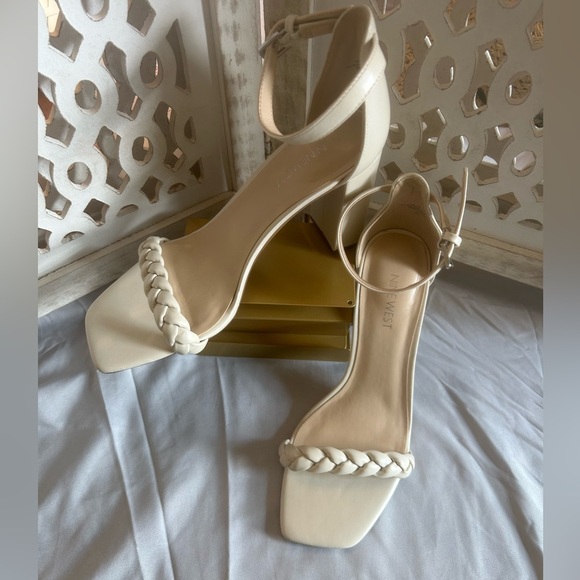 Nine West Shoes - Nine West Beige Braided Strap Heels